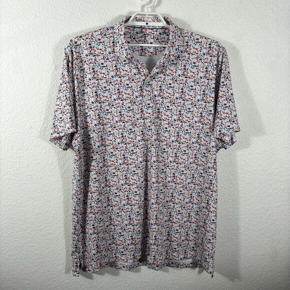 Johnnie O Polo Shirt Mens Size XXL Don't Mess With Texas Polyester Blend